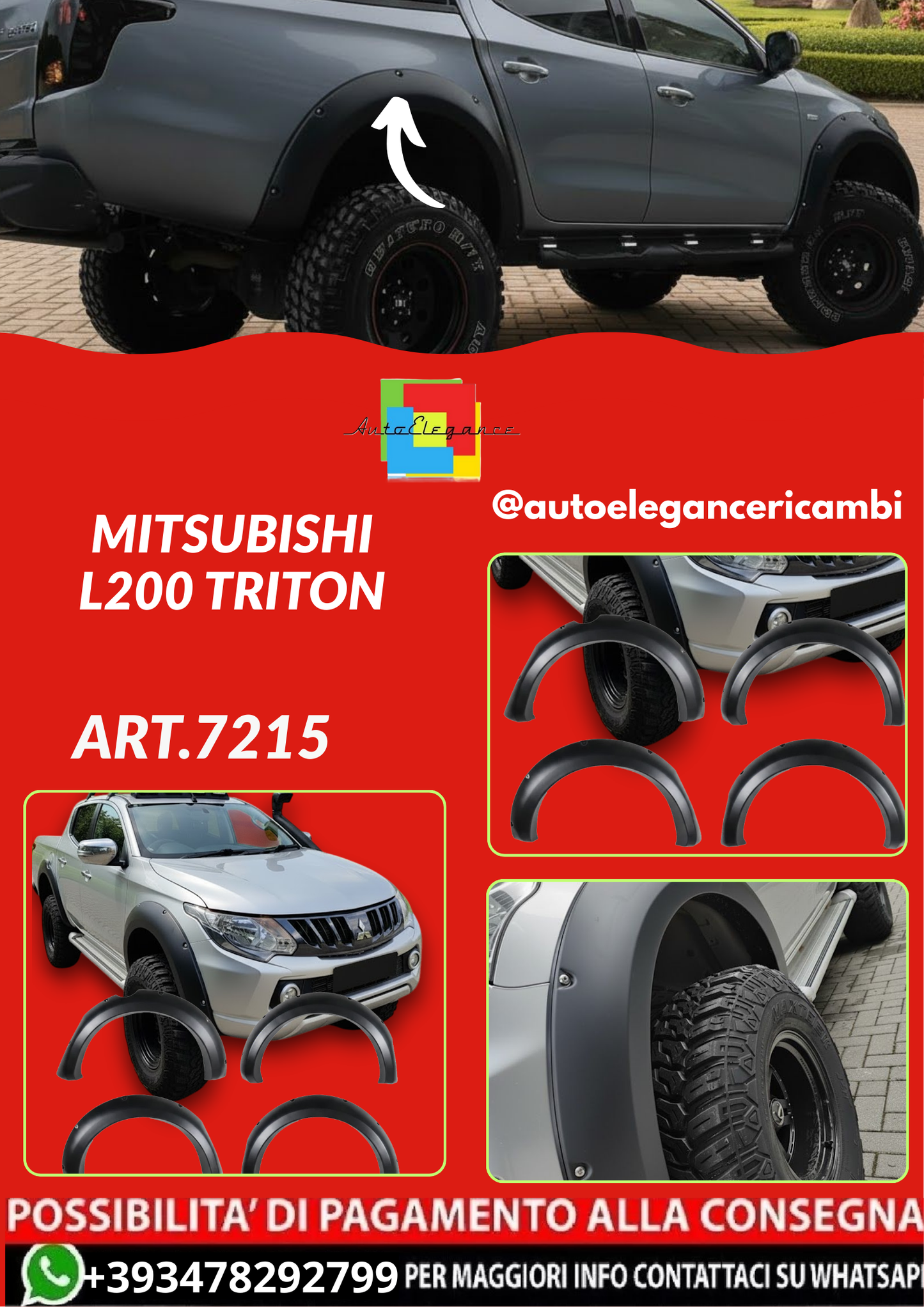 ART.7215  Alargamenti Jumbo adatti per Mitsubishi L200 Triton