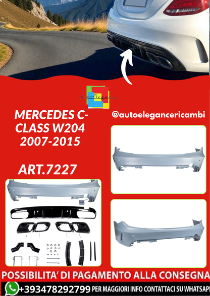 ART.7227  Paraurti Posteriore adatto per Mercedes C-Class W204 2007-2015