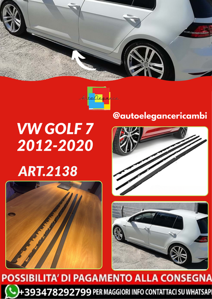ART.2138 SOTTO MINIGONNE VW GOLF 7 2012-2020 LOOK GTI NERO OPACO