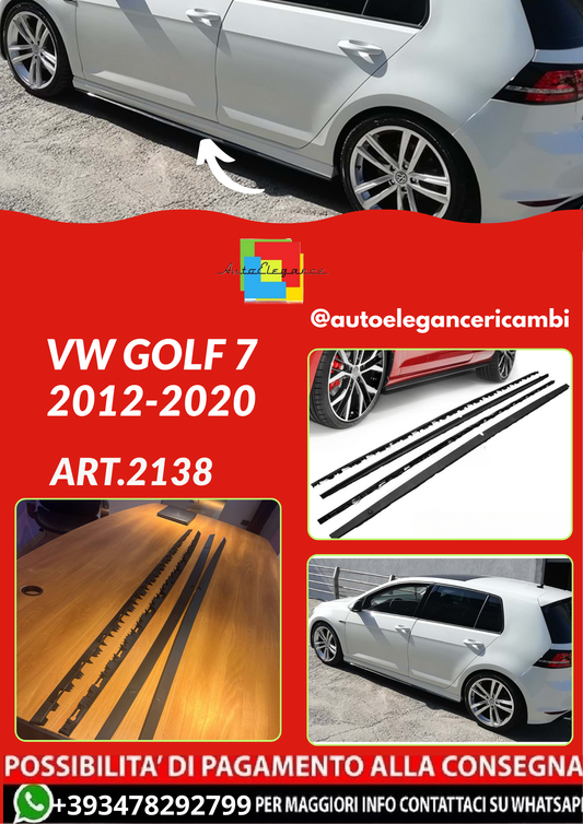 ART.2138 SOTTO MINIGONNE VW GOLF 7 2012-2020 LOOK GTI NERO OPACO
