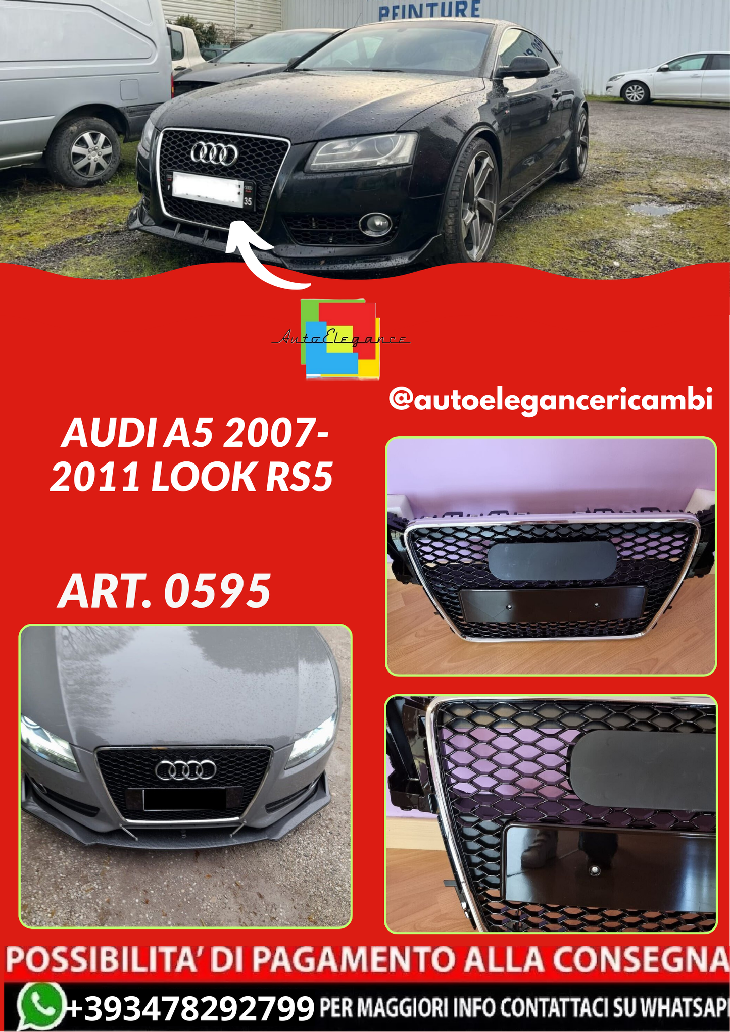 ART. 0595 GRIGLIA AUDI A5 2007-2011 LOOK RS5