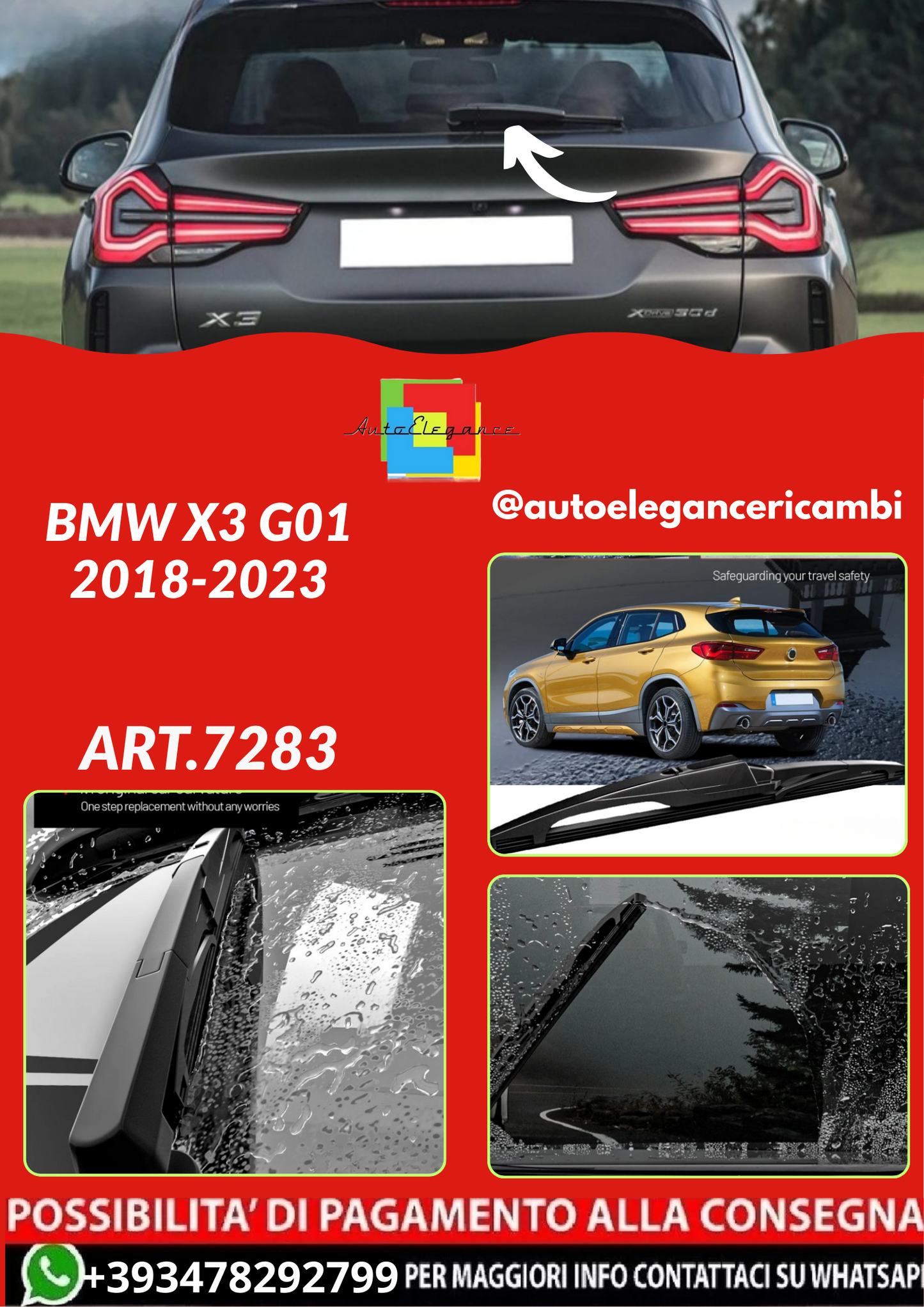 ART.7283  Spazzole tergicristallo  BMW X3 G01 2018-2023