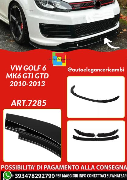 ART.7285  SPLITTER  VW Golf 6 MK6 GTI GTD 2010-2013