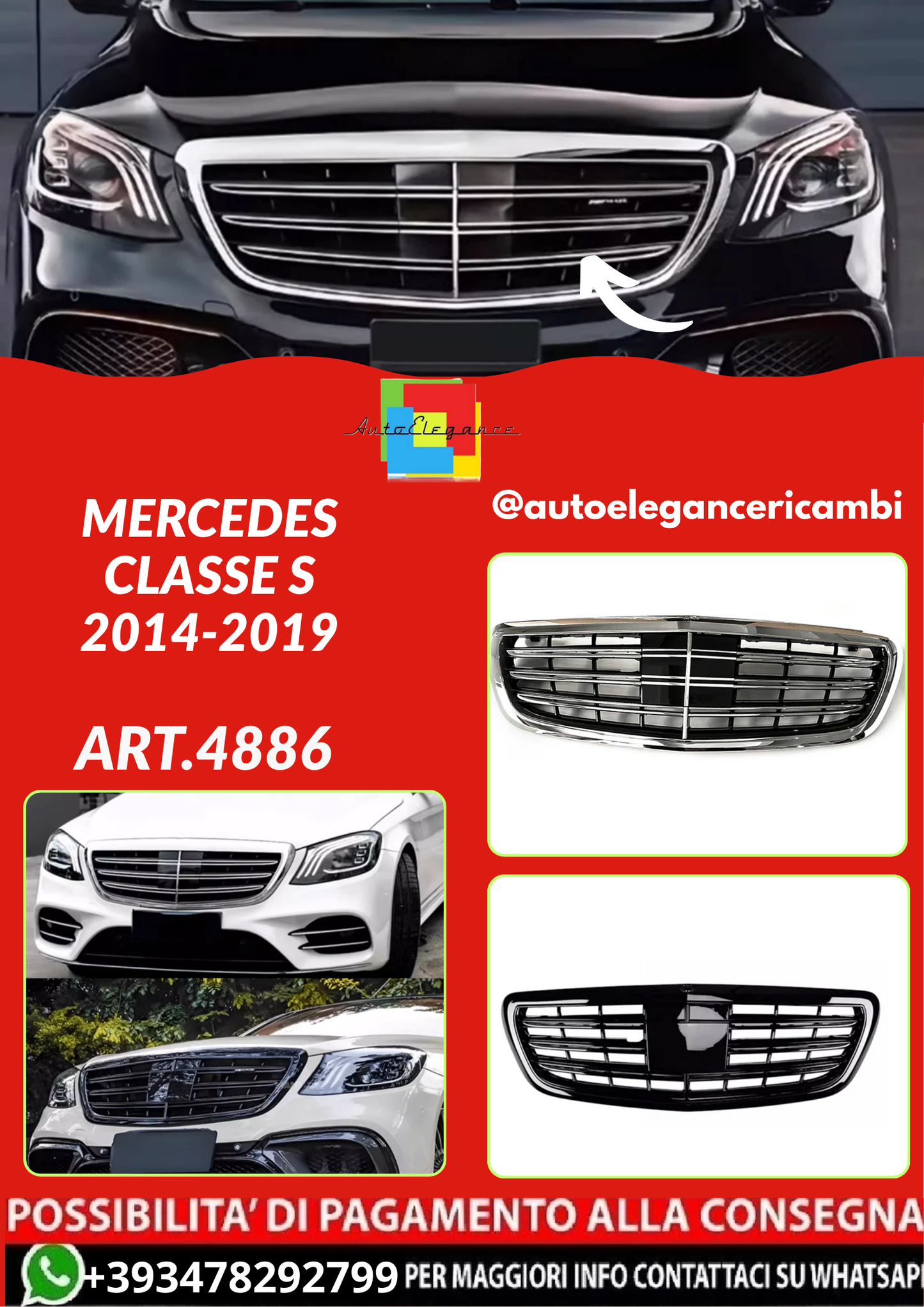 ART.4886 Griglia per Mercedes Classe S 2014-2019