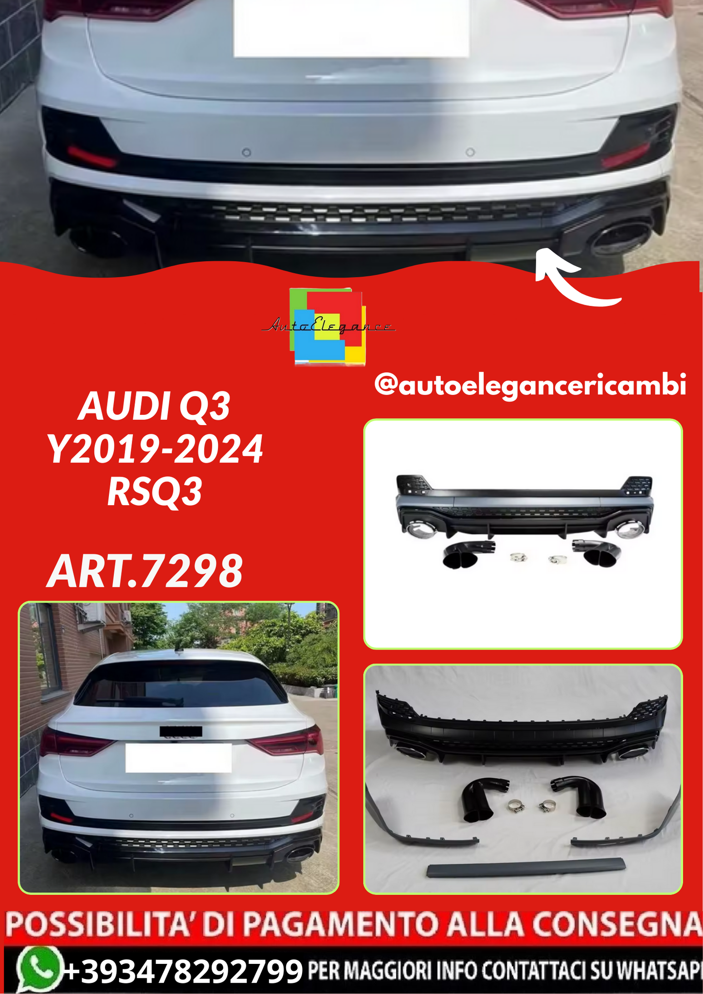 ART.7298  DIFFUSORI AUDI Q3 Y2019-2024  RSQ3