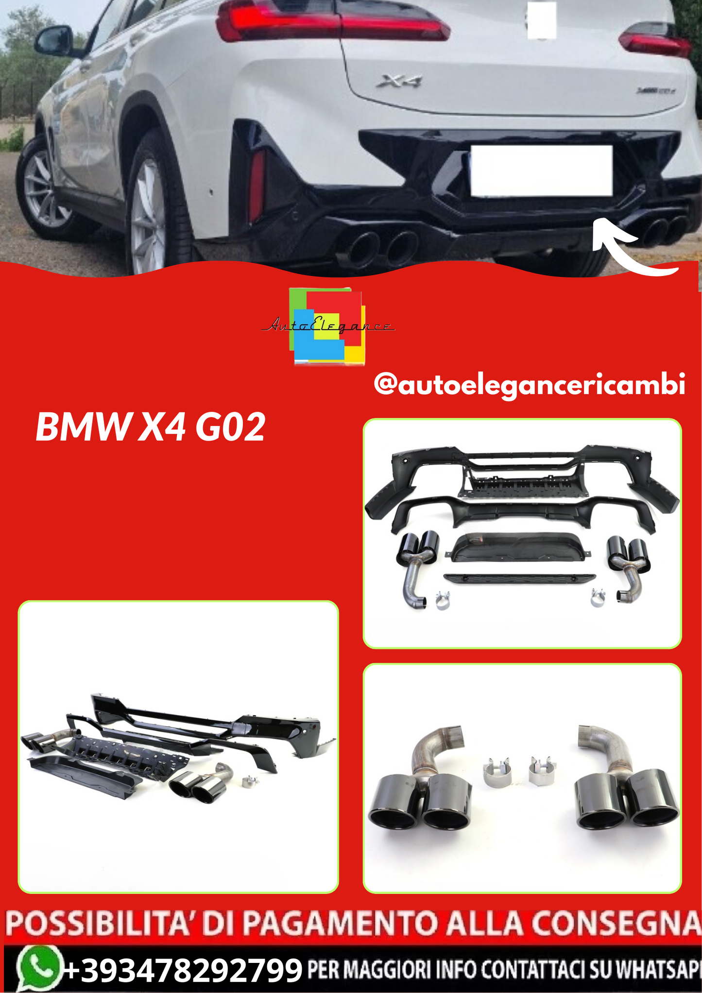 DIFFUSORI +TERMINALI BMW X4 G02