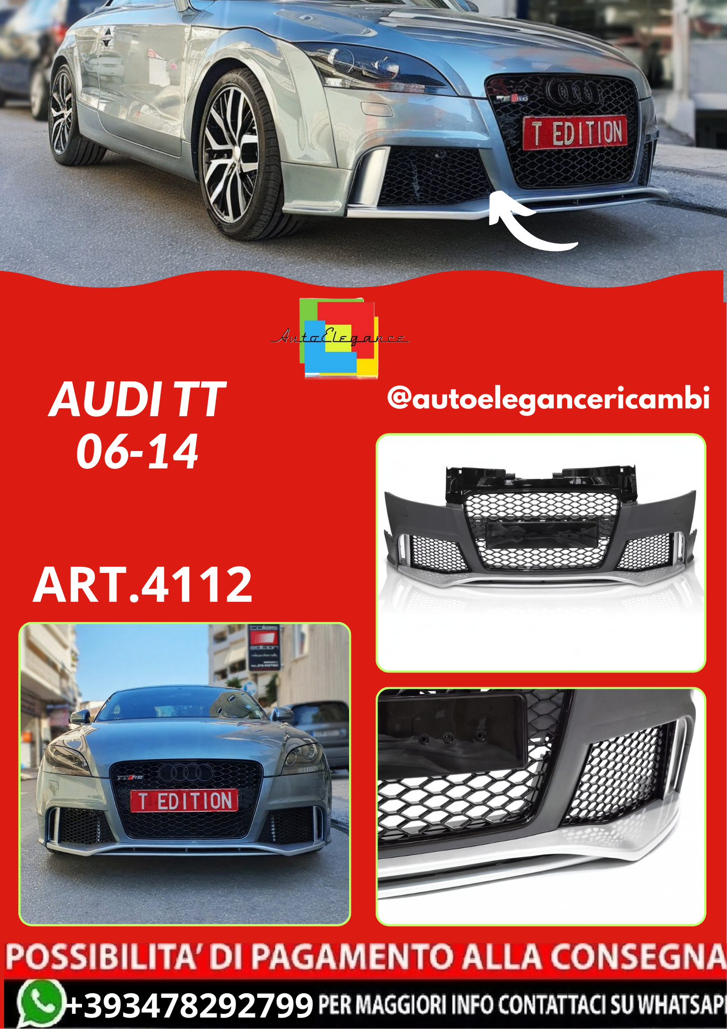 ART.4112 PARAURTI ANTERIORI  AUDI TT 06-14