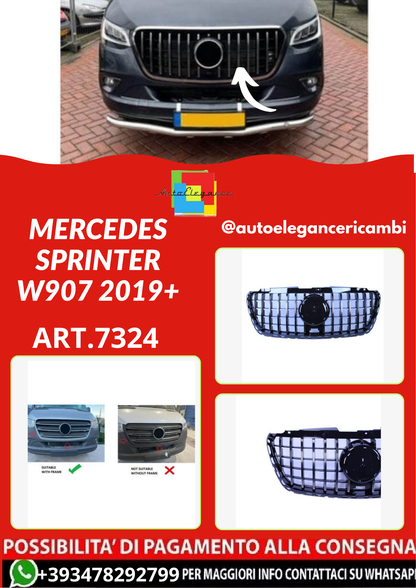 ART.7324  GRIGLIA  Mercedes Sprinter W907 2019+ CHROME