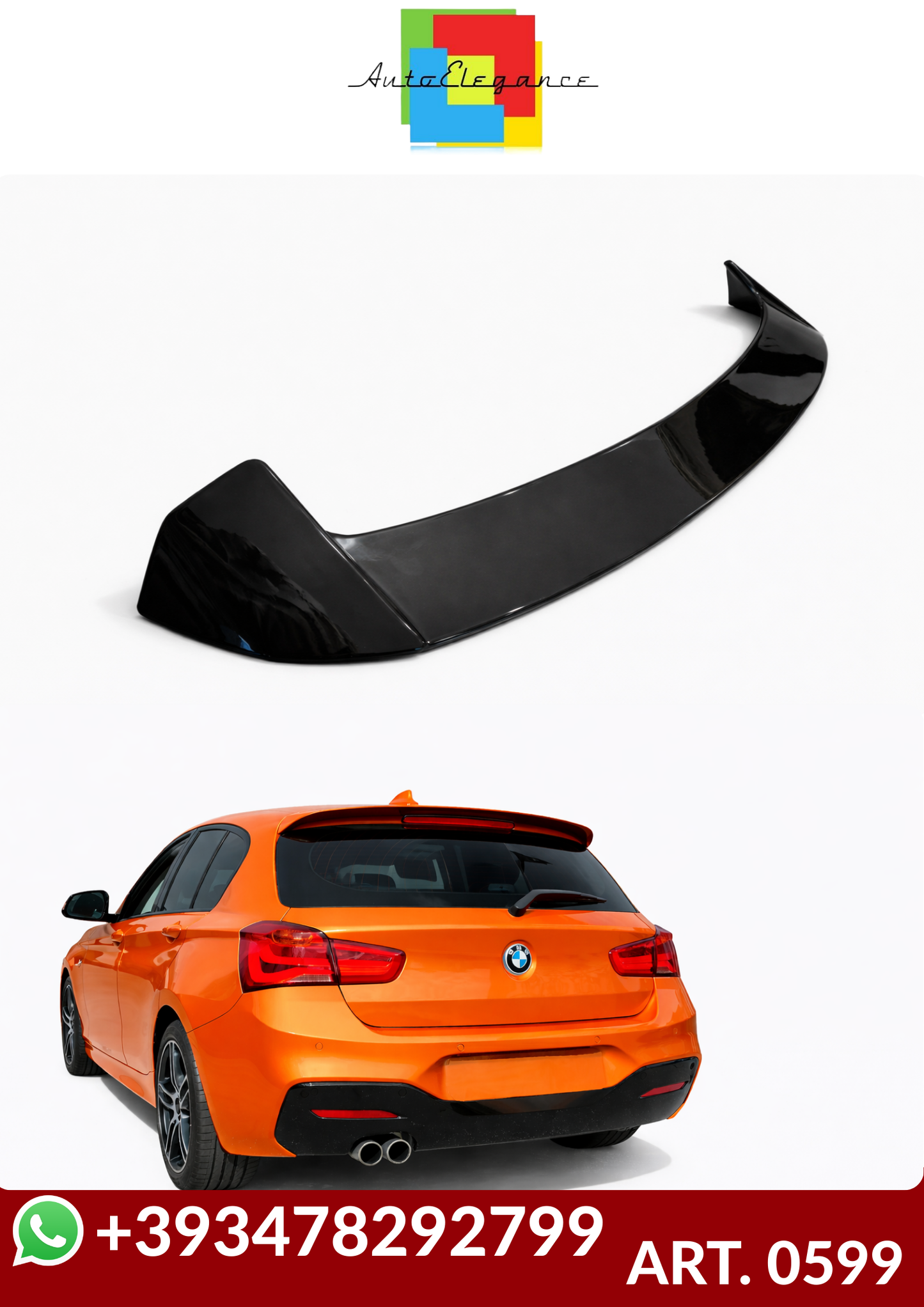 ART. 0599 SPOILER BMW SERIE 1 F20 F21 2011-2019 NERO LUCIDO