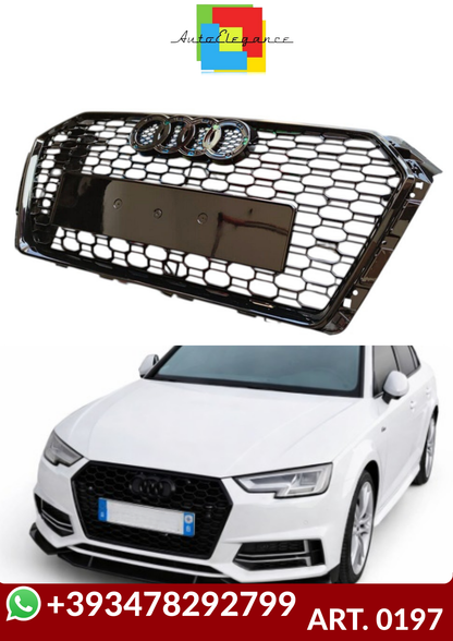 💕ART. 0197 GRIGLIA AUDI A4 B9 2015-2019 LOOK RS4 NERO LUCIDO💕