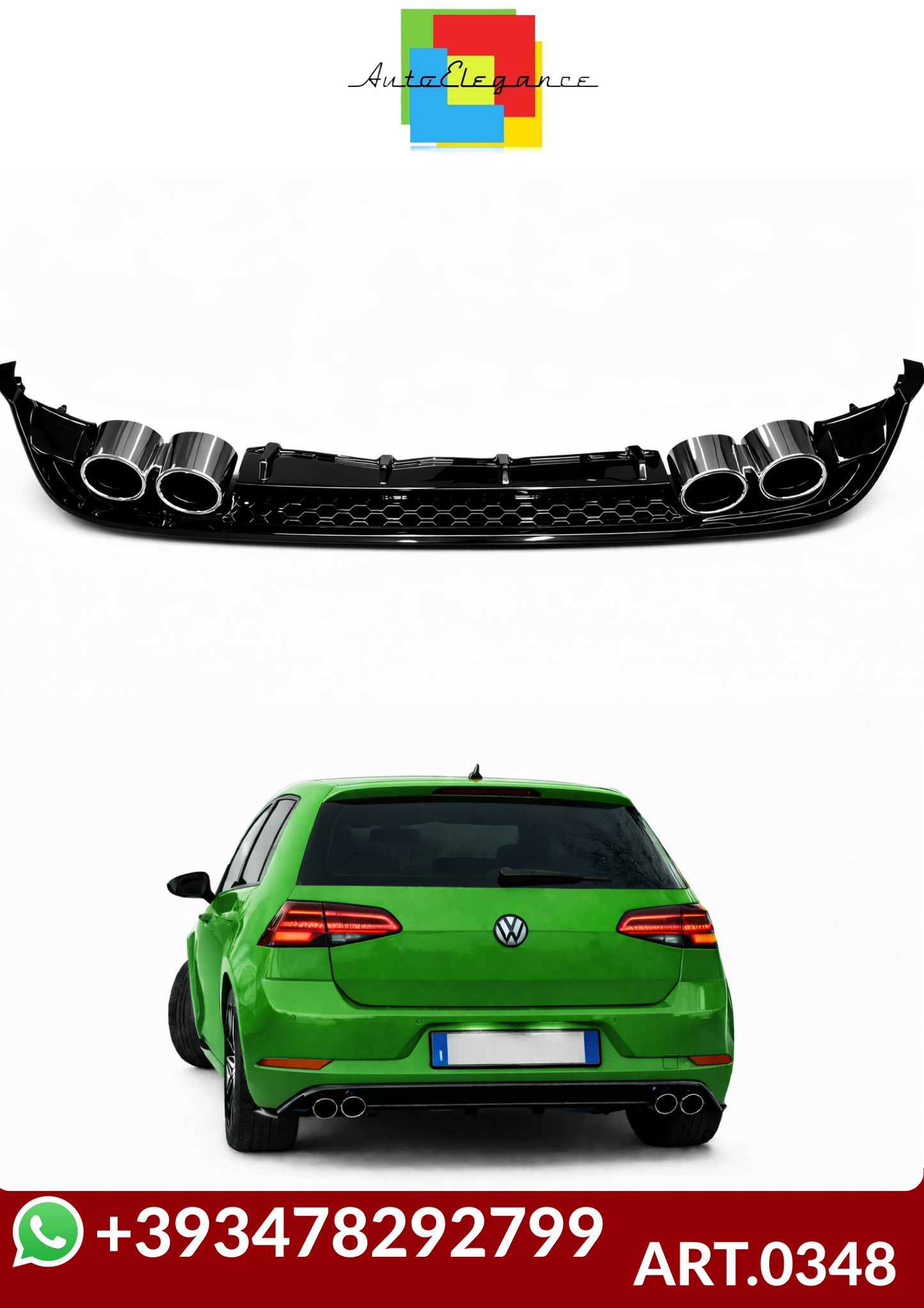 💕ART.0348  DIFFUSORE VW GOLF 7.5 2+2 NERO LUCIDO  💕