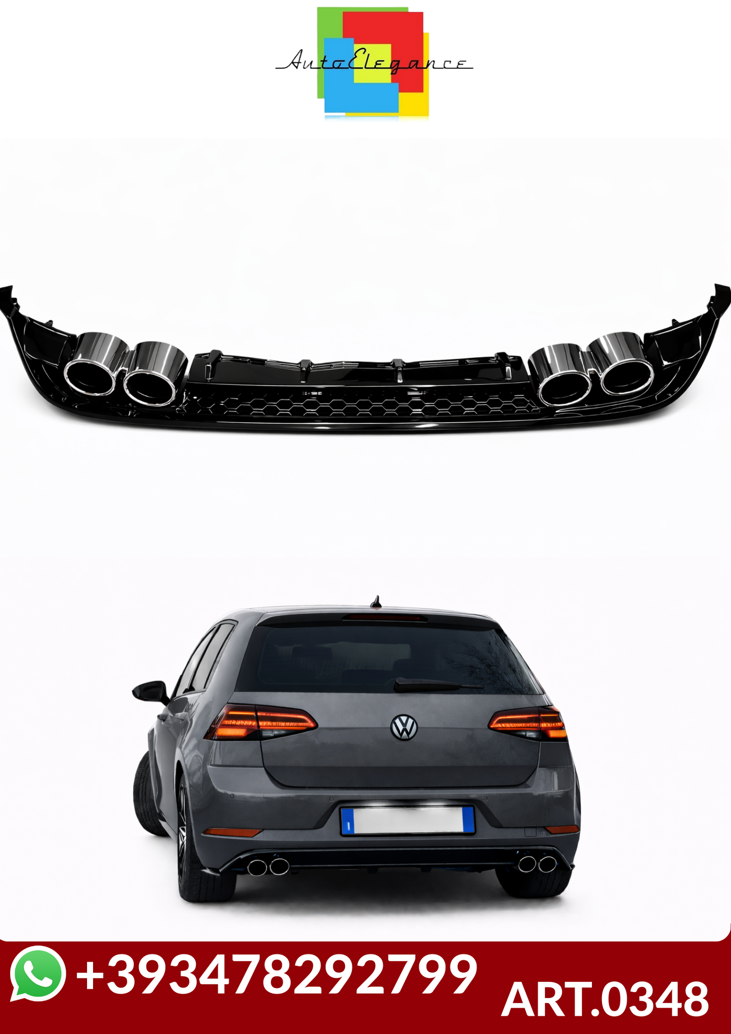 💕ART.0348  DIFFUSORE VW GOLF 7.5 2+2 NERO LUCIDO  💕