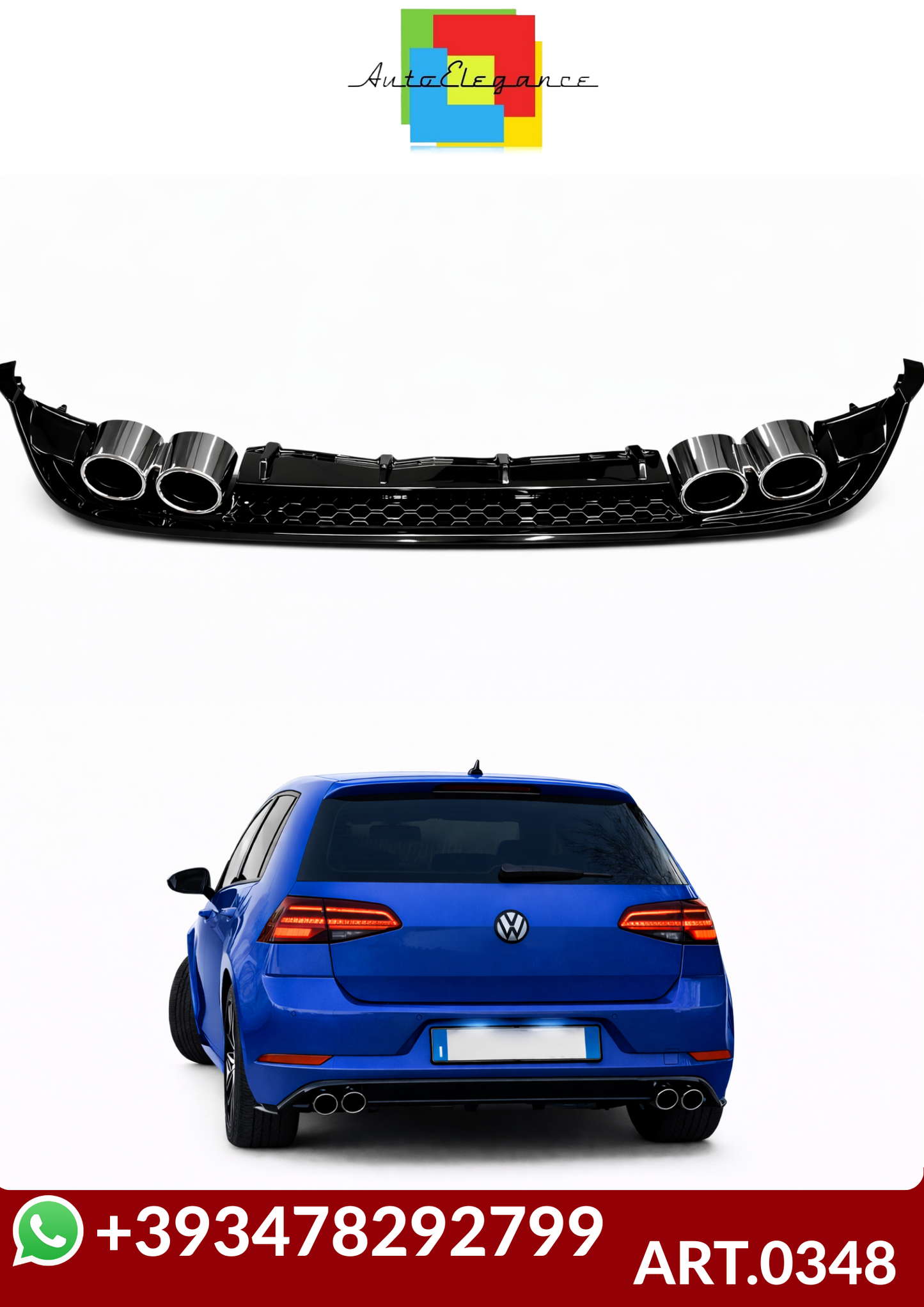 💕ART.0348  DIFFUSORE VW GOLF 7.5 2+2 NERO LUCIDO  💕