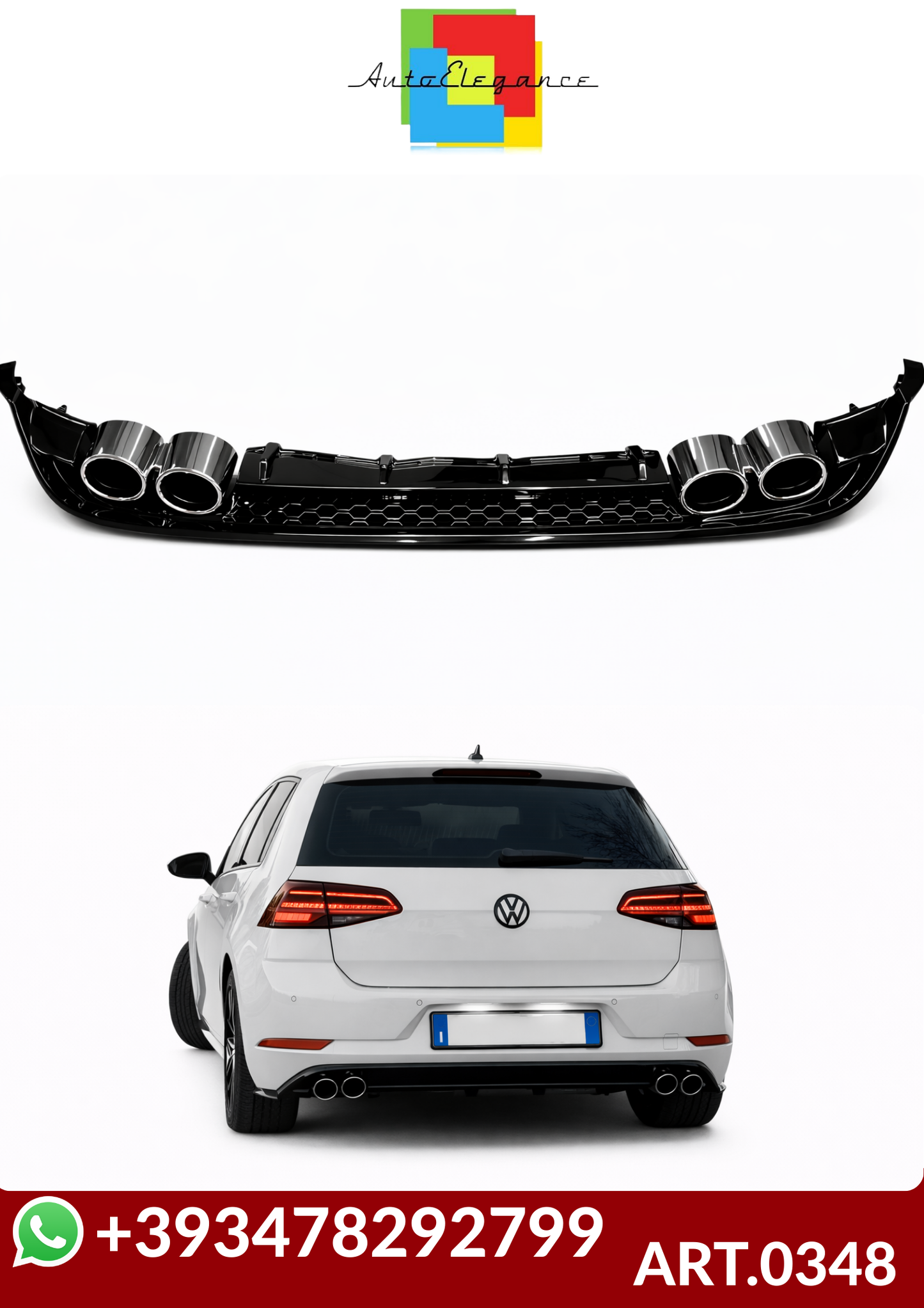 💕ART.0348  DIFFUSORE VW GOLF 7.5 2+2 NERO LUCIDO  💕
