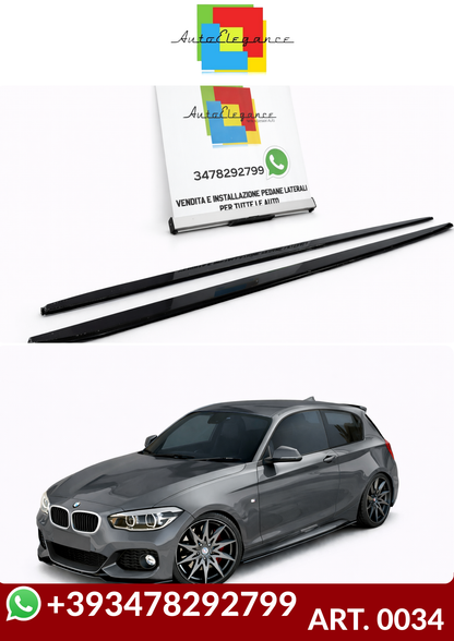 💕ART. 0034  SOTTO MINIGONNE BMW SERIE 1 F20 F21  190CM NERO LUCIDO💕