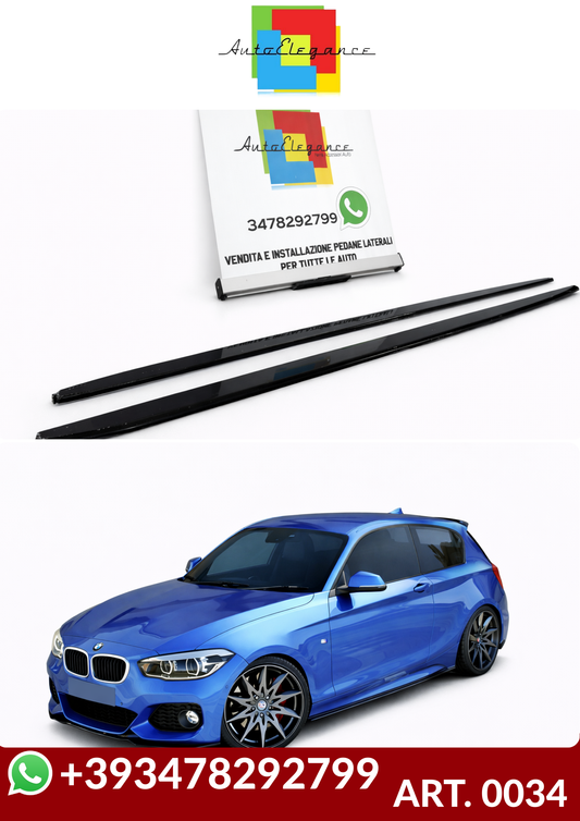 💕ART. 0034  SOTTO MINIGONNE BMW SERIE 1 F20 F21  190CM NERO LUCIDO💕