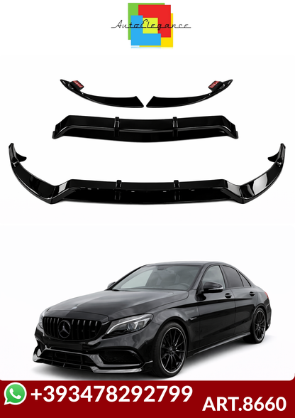 💕ART.8660 SPLITTER Mercedes Benz C W205 2014-2022 NERO LUCIDO 💕