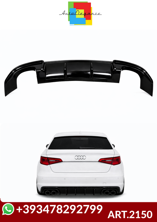 💕ART.2150 DIFFUSORE AUDI A3 8V 2012-2016 SLINE S3 NERO LUCIDO 2+2💕