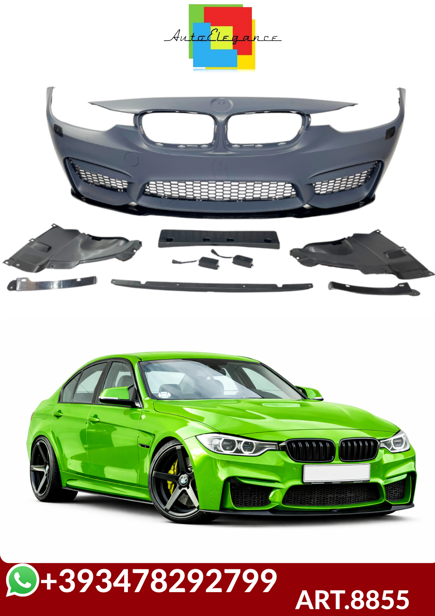 💕ART.8855 PARAURTI  ANTERIORI  BMW F30-F31 Look M4 II💕