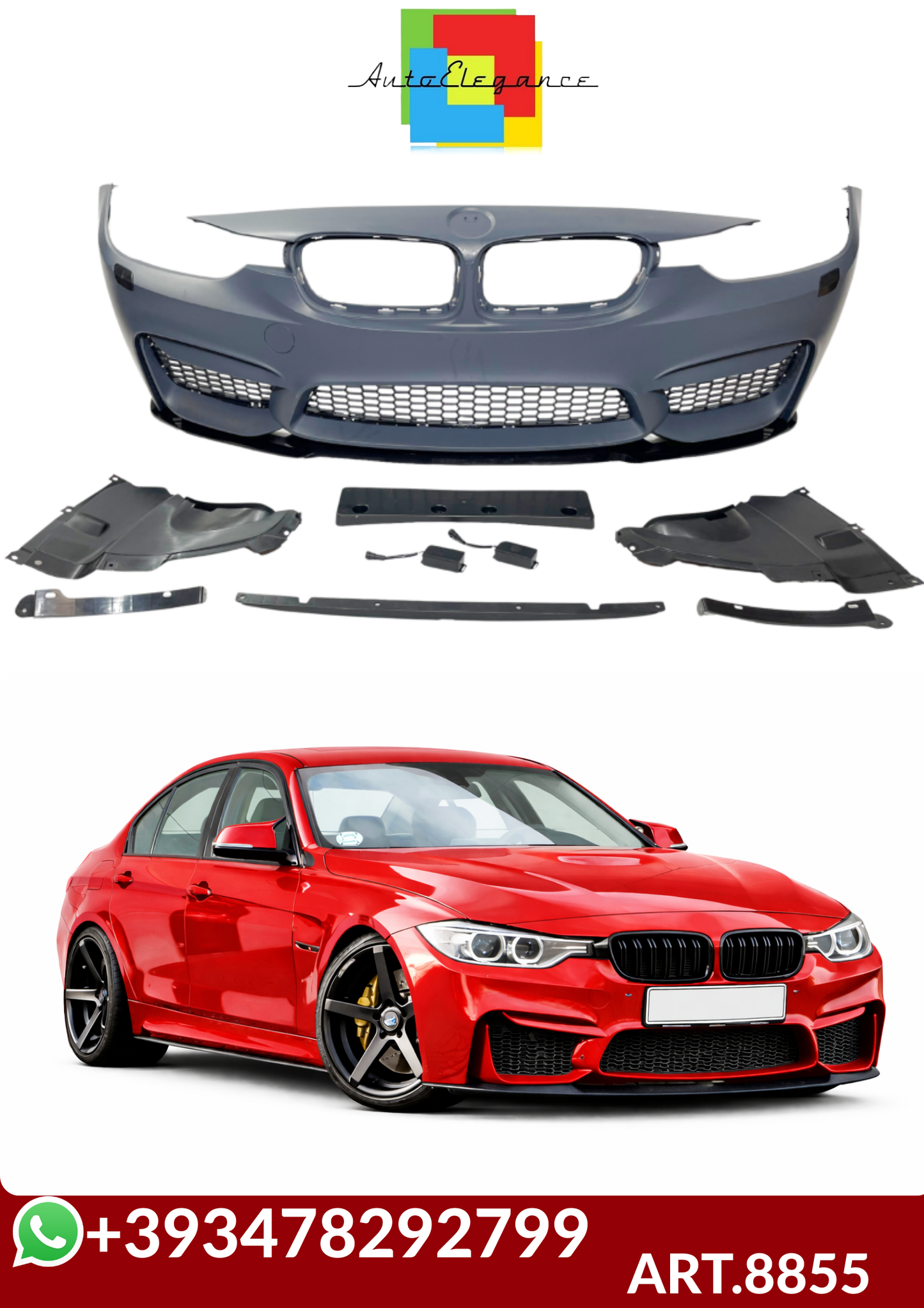 💕ART.8855 PARAURTI  ANTERIORI  BMW F30-F31 Look M4 II💕