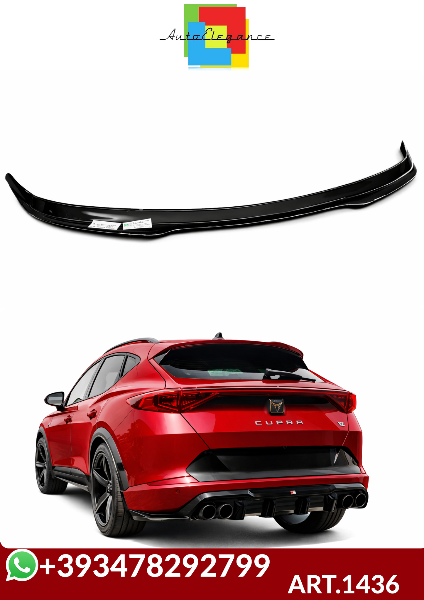 💕ART.1436 SPOILER CUPRA FORMENTOR 2020+ NERO LUCIDO💕