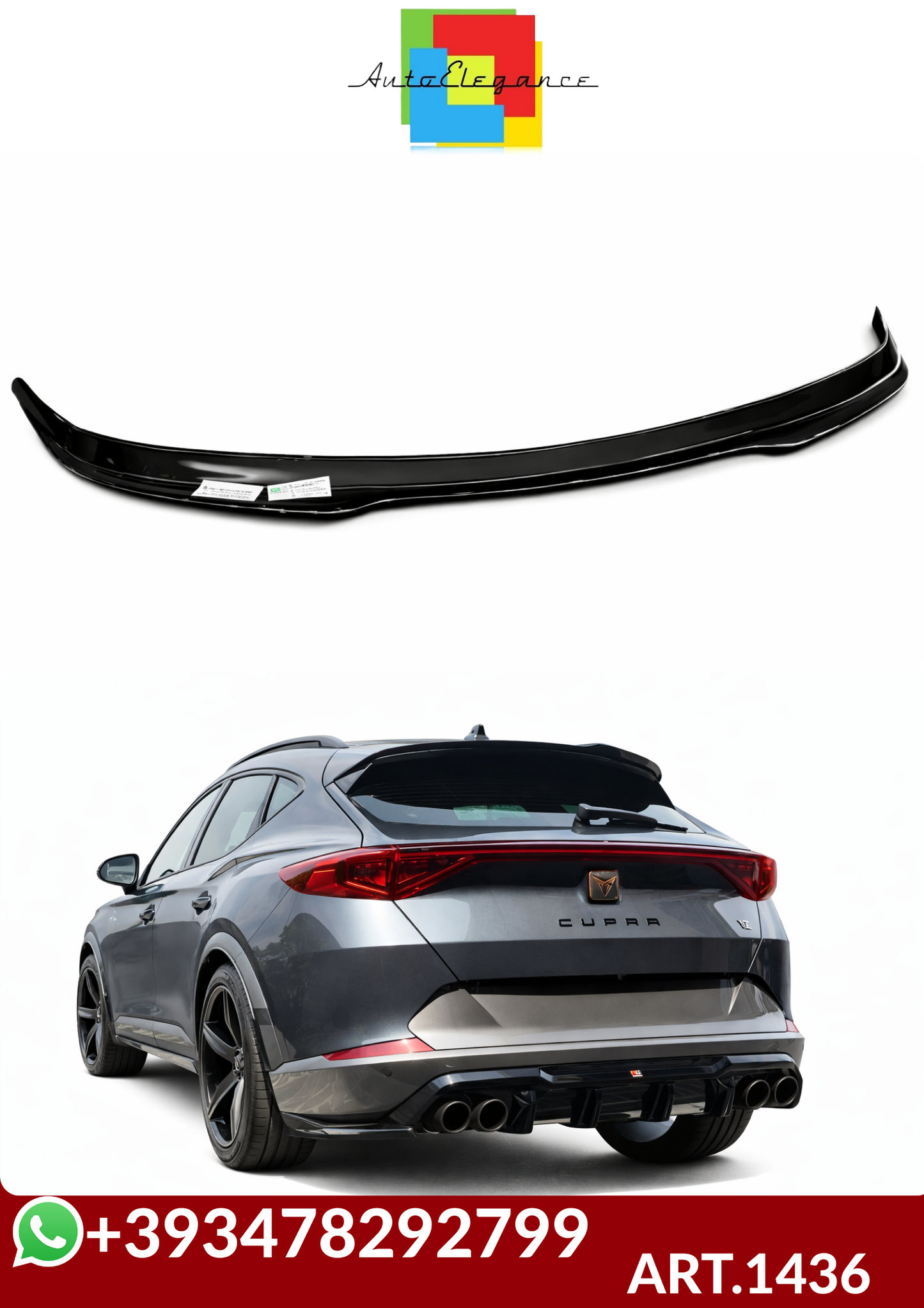 💕ART.1436 SPOILER CUPRA FORMENTOR 2020+ NERO LUCIDO💕