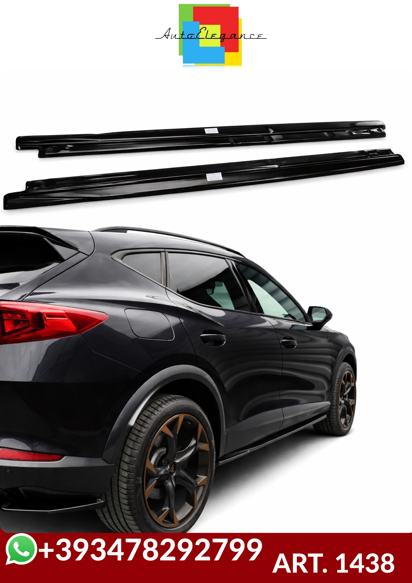 💕ART. 1438 SOTTO MINIGONNE CUPRA FORMENTOR 2020+ NERO LUCIDO -💕