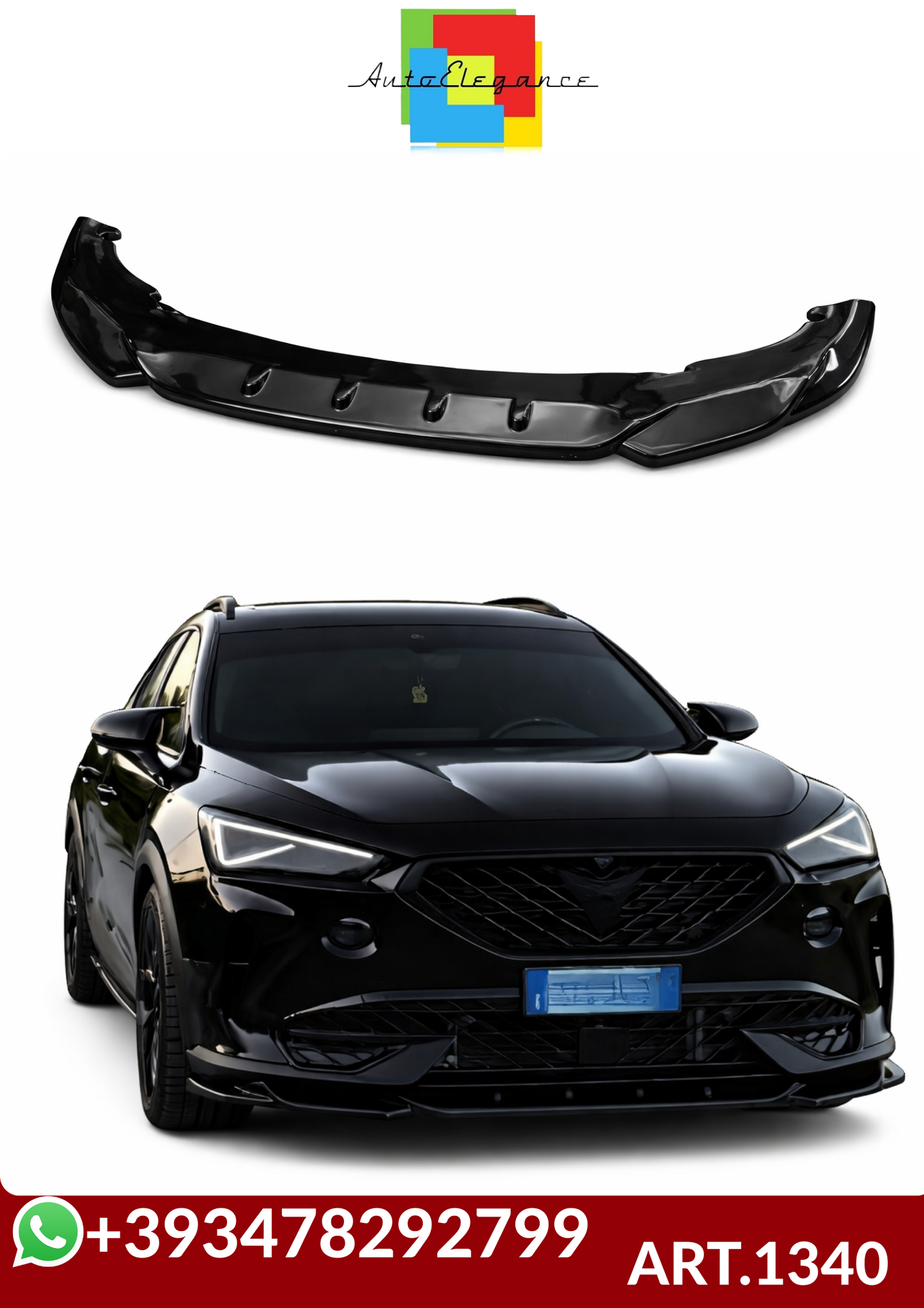 💕 ART.1340  SPLITTER CUPRA FORMENTOR 2020+ NERO LUCIDO💕