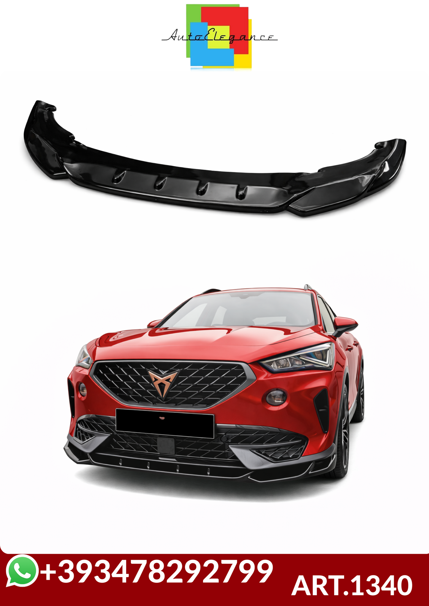 💕 ART.1340  SPLITTER CUPRA FORMENTOR 2020+ NERO LUCIDO💕