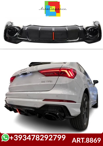 💕ART.8869 DIFFUSORI  AUDI  Q3 F3 2018+ SUV   NERO  LUCIDO💕