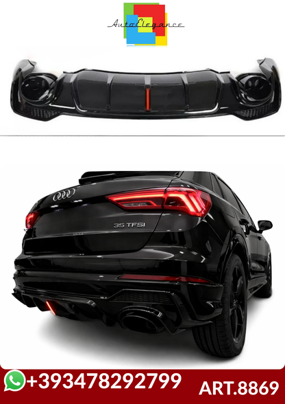 💕ART.8869 DIFFUSORI  AUDI  Q3 F3 2018+ SUV   NERO  LUCIDO💕