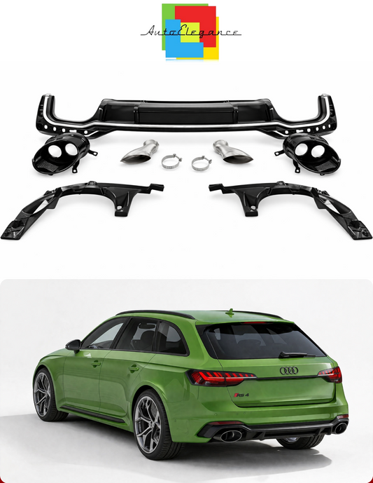 ART.8873 Diffusore AUDI A4 B9 look rs4 restyling 2020+ avant + berlina (STANDARD)