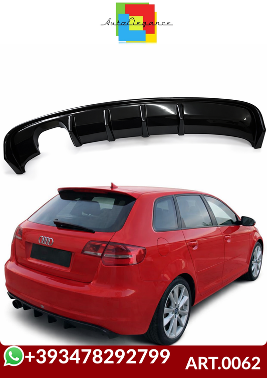 💕ART. 0062 DIFFUSORE AUDI A3 8P 2008-2012 3/5 PORTE LOOK RS3 NERO LUCIDO💕