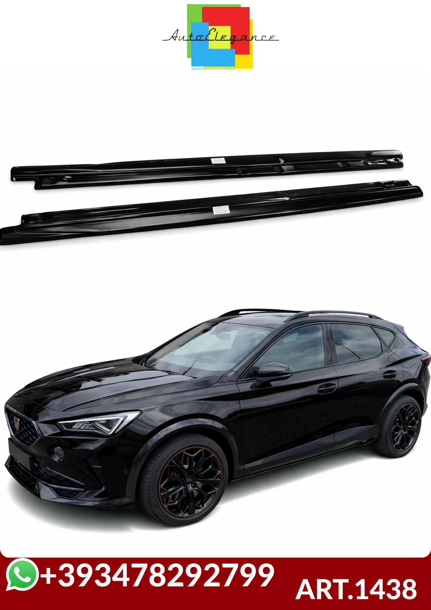 💕ART. 1438 SOTTO MINIGONNE CUPRA FORMENTOR 2020+ NERO LUCIDO -💕
