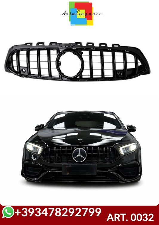 💕ART. 0032 GRIGLIA MERCEDES CLASSE A W177 AMG LOOK GT NERA SENZA CAMERA💕