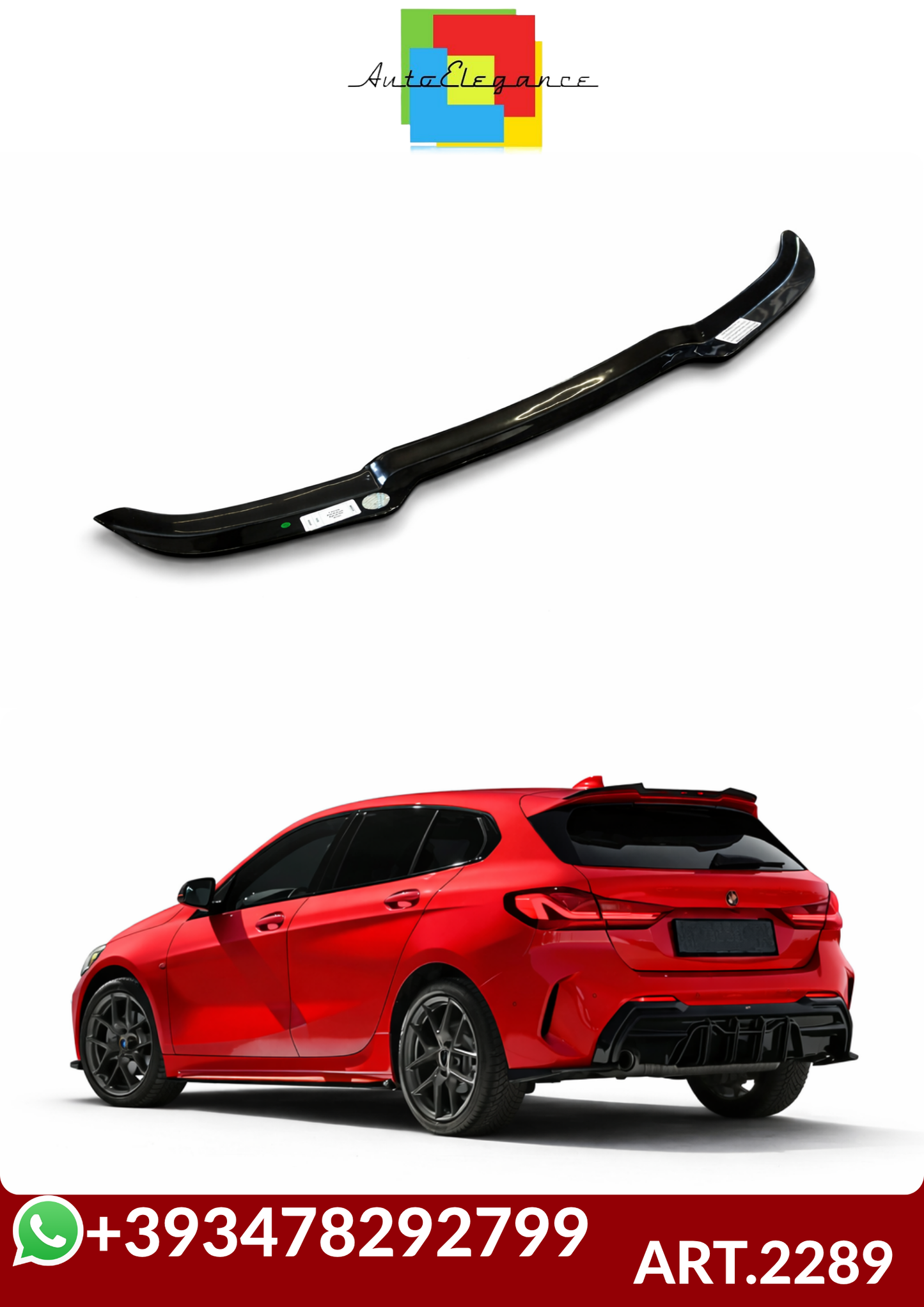 💕ART.2289 SPOILER BMW SERIE 1 F40 M-Pack/M135i 2019+ NERO LUCIDO💕