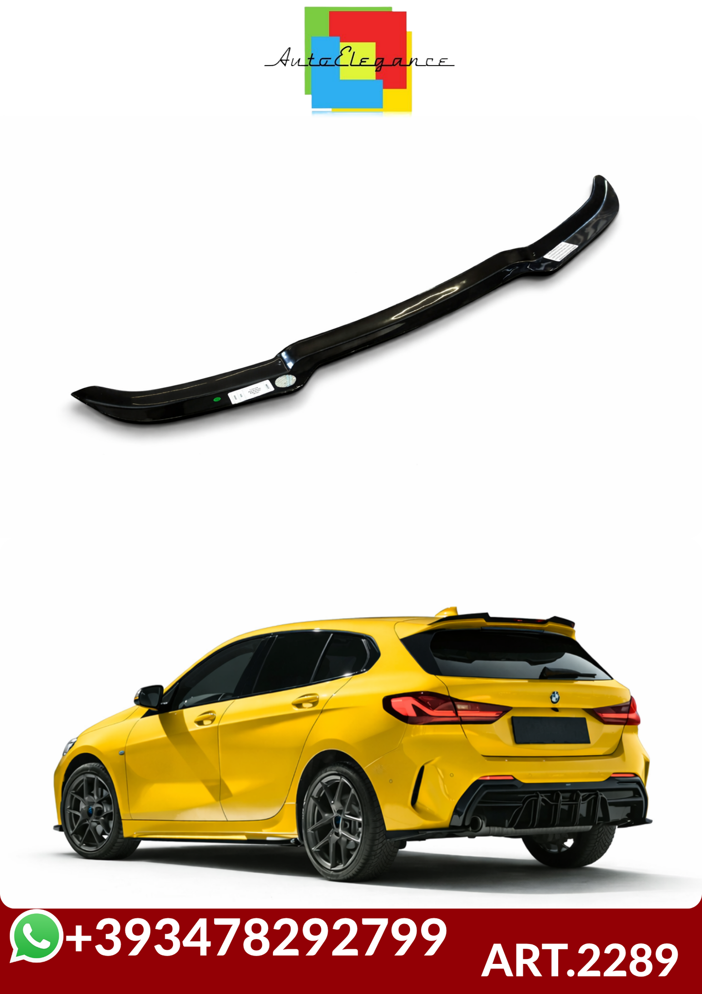 💕ART.2289 SPOILER BMW SERIE 1 F40 M-Pack/M135i 2019+ NERO LUCIDO💕