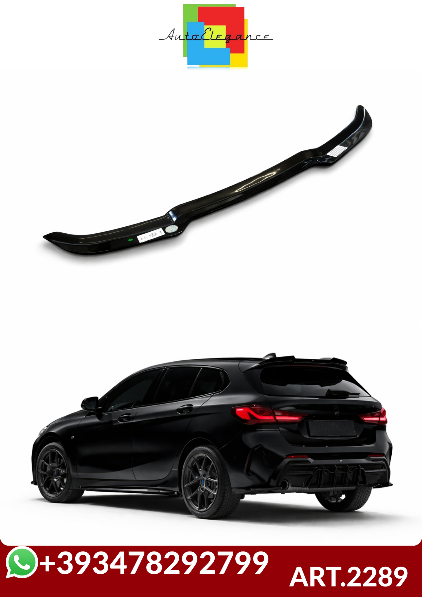 💕ART.2289 SPOILER BMW SERIE 1 F40 M-Pack/M135i 2019+ NERO LUCIDO💕