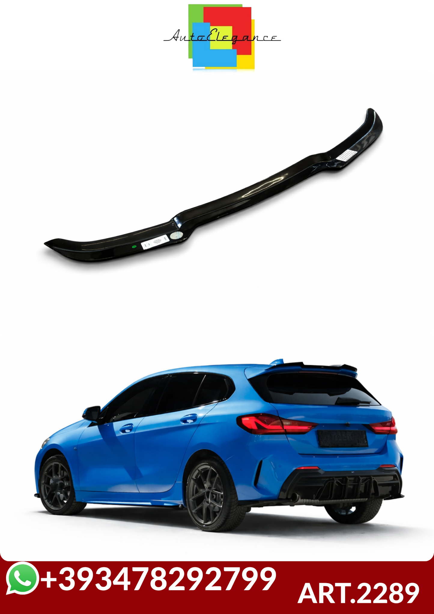💕ART.2289 SPOILER BMW SERIE 1 F40 M-Pack/M135i 2019+ NERO LUCIDO💕