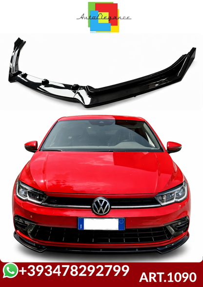💕ART.1090 SPLITTER VW POLO AW1 STANDARD+ RLINE+GTI EVO NERO LUCIDO 💕