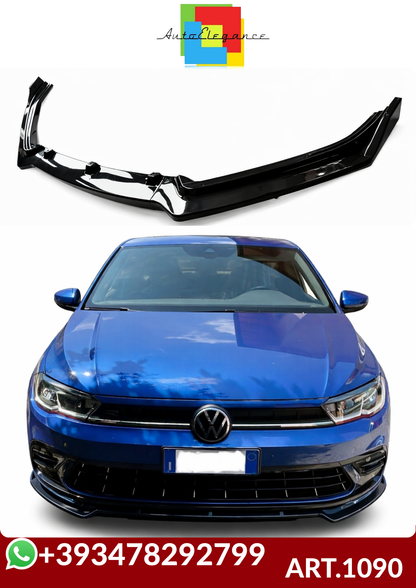 💕ART.1090 SPLITTER VW POLO AW1 STANDARD+ RLINE+GTI EVO NERO LUCIDO 💕