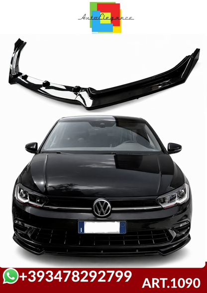 💕ART.1090 SPLITTER VW POLO AW1 STANDARD+ RLINE+GTI EVO NERO LUCIDO 💕