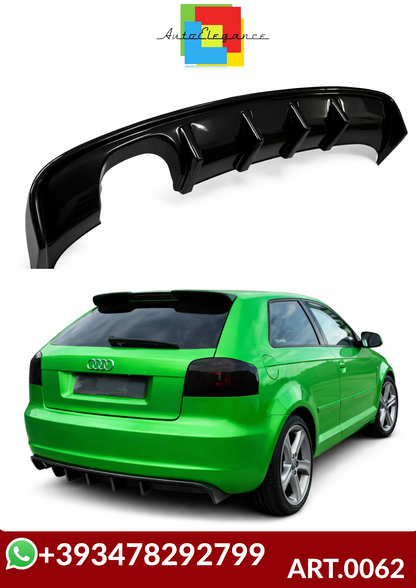 💕ART.0062  DIFFUSORE AUDI A3 8P 2008-2012 3/5 PORTE LOOK RS3 NERO LUCIDO  💕