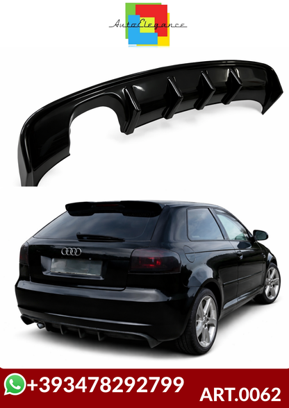 💕ART.0062  DIFFUSORE AUDI A3 8P 2008-2012 3/5 PORTE LOOK RS3 NERO LUCIDO  💕