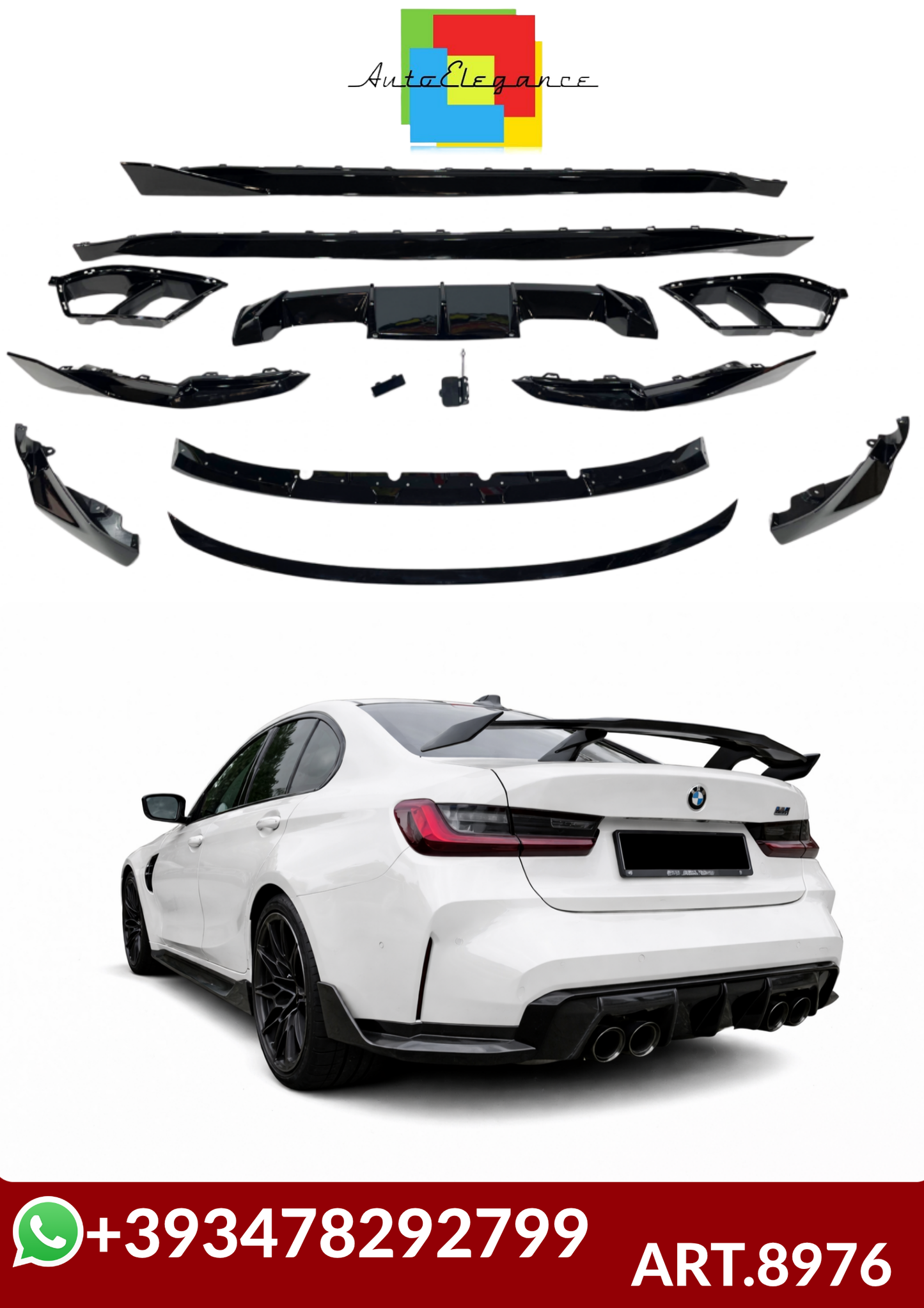 💕ART.8976  BODYKIT   BMW G80 M3 Look M Performance Nero lucido 💕