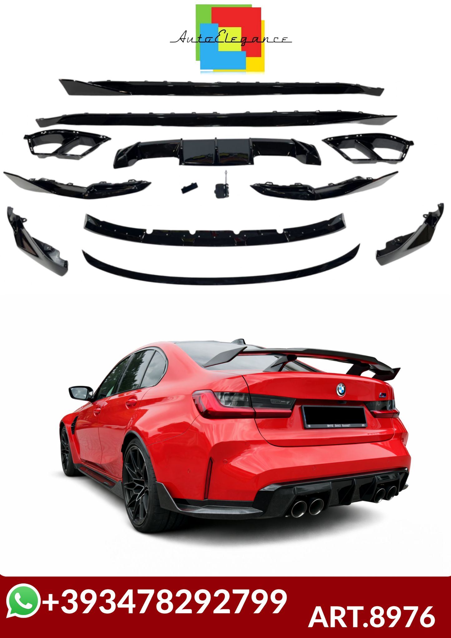 💕ART.8976  BODYKIT   BMW G80 M3 Look M Performance Nero lucido 💕