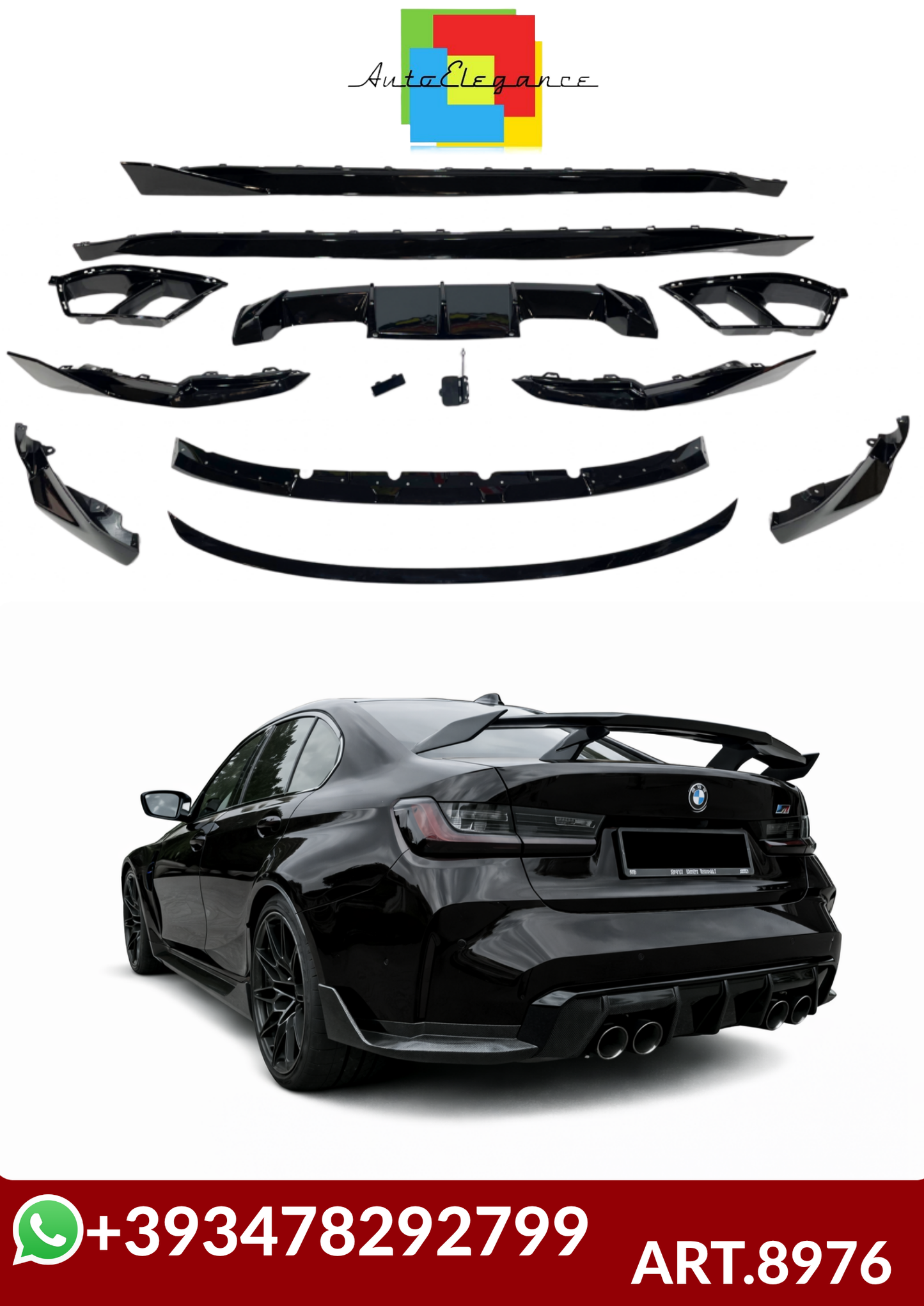 💕ART.8976  BODYKIT   BMW G80 M3 Look M Performance Nero lucido 💕