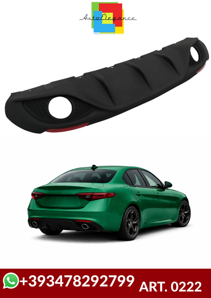 💕ART. 0222  DIFFUSORE ALFA ROMEO GIULIA 16-21 LOOK VELOCE OPACO+TERMINALI 💕