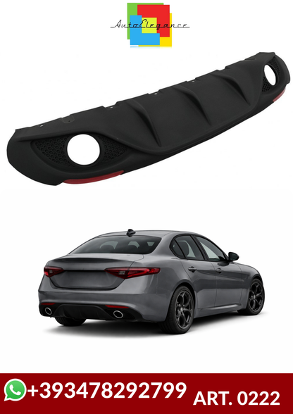💕ART. 0222  DIFFUSORE ALFA ROMEO GIULIA 16-21 LOOK VELOCE OPACO+TERMINALI 💕