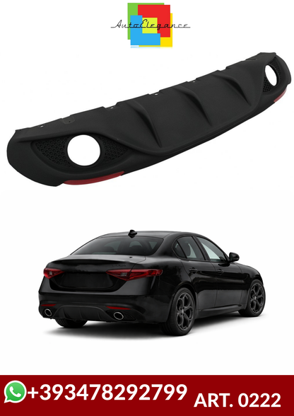 💕ART. 0222  DIFFUSORE ALFA ROMEO GIULIA 16-21 LOOK VELOCE OPACO+TERMINALI 💕